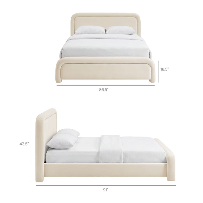 Modway Beck King Performance Velvet Platform Bed in Alabaster - dimensions and specifications 36
