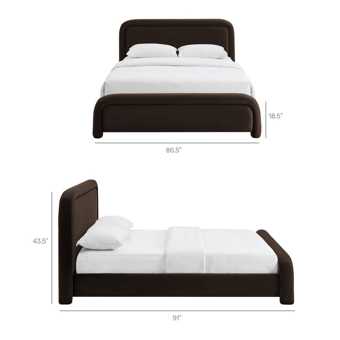 Modway Beck King Performance Velvet Platform Bed in Chocolate Brown - dimensions and specifications 34