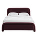 Modway Beck King Performance Velvet Platform Bed in Mulberry - detail view