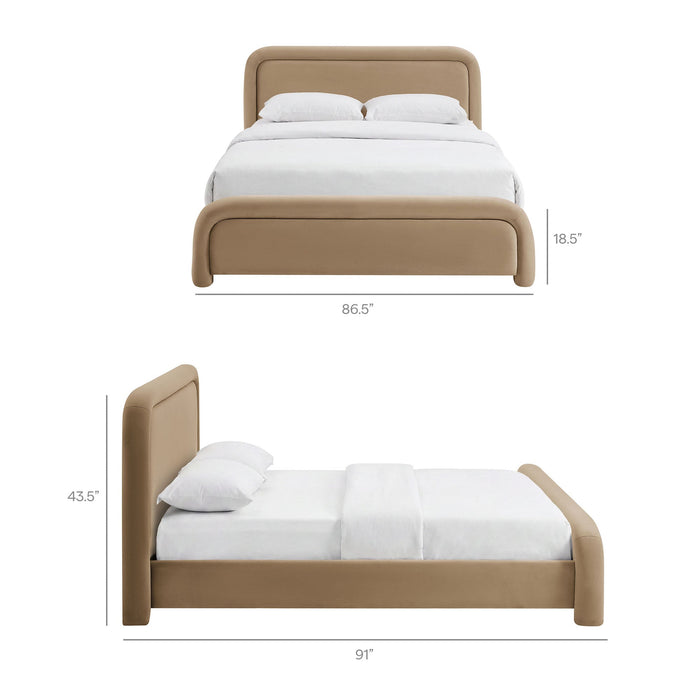 Modway Beck King Performance Velvet Platform Bed in Taupe - dimensions and specifications 40