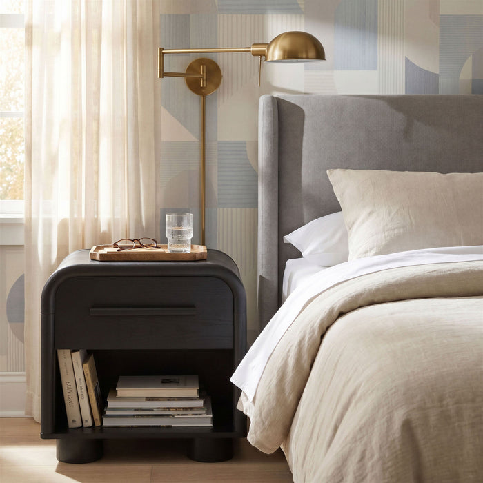 Modway Bellamy Curved 1-Drawer Nightstand in Black Oak - lifestyle view 23