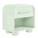 Modway Bellamy Curved 1-Drawer Nightstand in Sage - front view