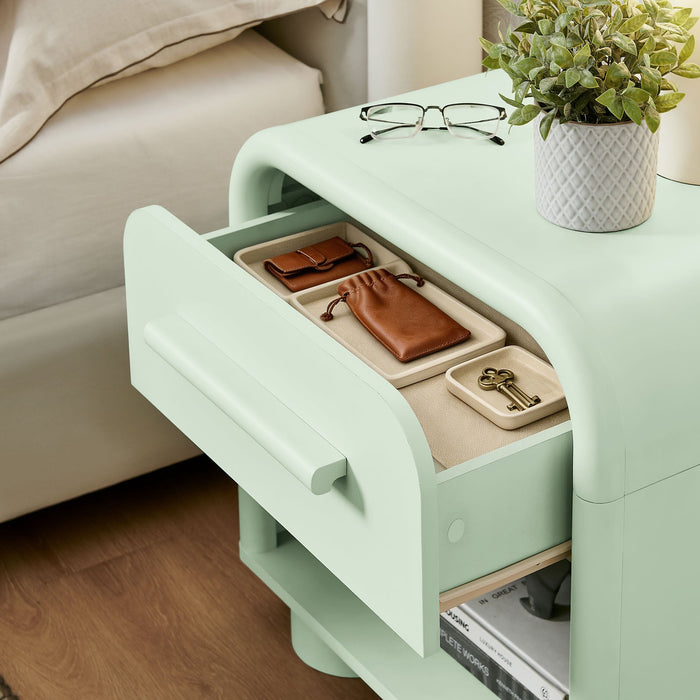 Modway Bellamy Curved 1-Drawer Nightstand in Sage - lifestyle view 18