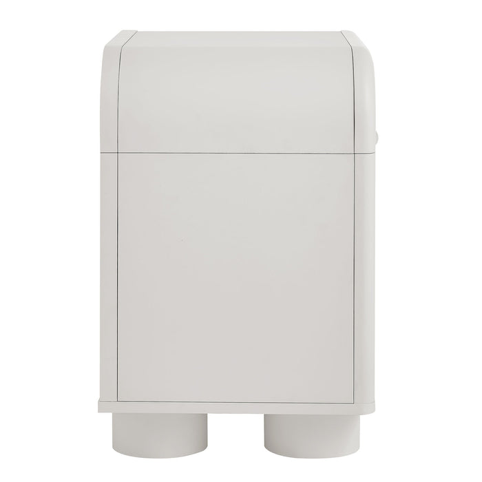 Modway Bellamy Curved 1-Drawer Nightstand in White Matte - angled view