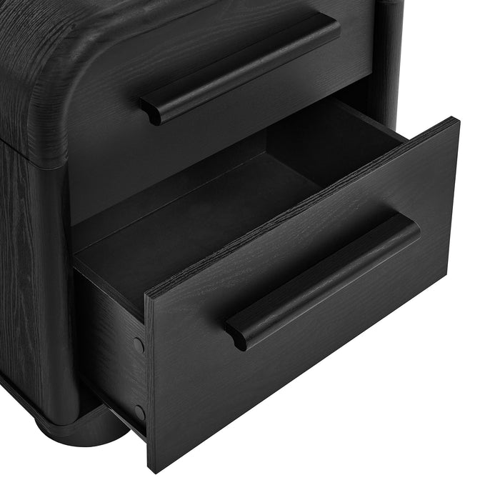 Modway Bellamy Curved 2-Drawer Nightstand in Black Oak - lifestyle view