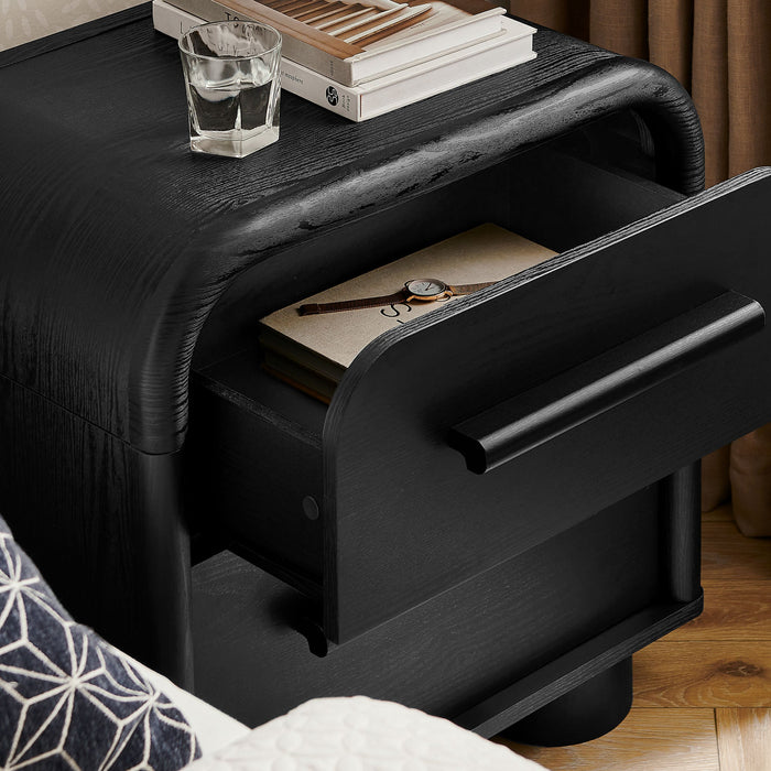 Modway Bellamy Curved 2-Drawer Nightstand in Black Oak - lifestyle view 18