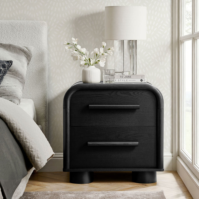 Modway Bellamy Curved 2-Drawer Nightstand in Black Oak - lifestyle view 21