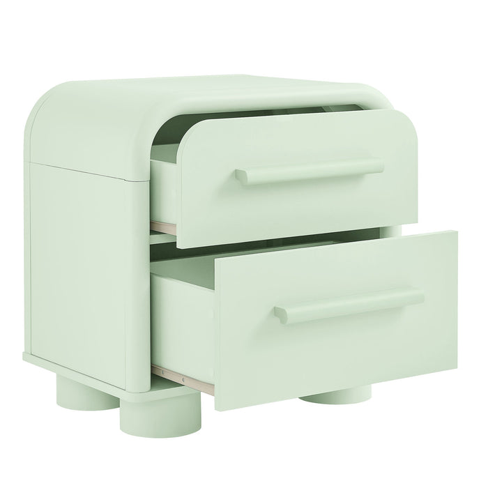 Modway Bellamy Curved 2-Drawer Nightstand in Sage - detail view