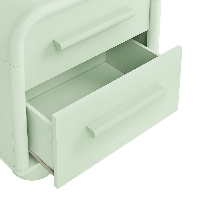 Modway Bellamy Curved 2-Drawer Nightstand in Sage - lifestyle view
