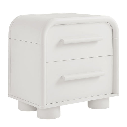 Modway Bellamy Curved 2-Drawer Nightstand in White Matte - front view