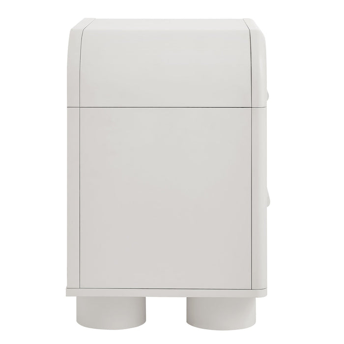 Modway Bellamy Curved 2-Drawer Nightstand in White Matte - angled view