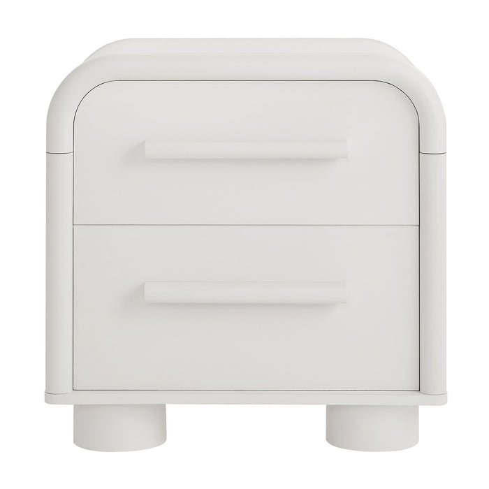 Modway Bellamy Curved 2-Drawer Nightstand in White Matte - side view