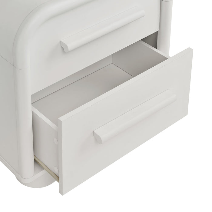 Modway Bellamy Curved 2-Drawer Nightstand in White Matte - lifestyle view