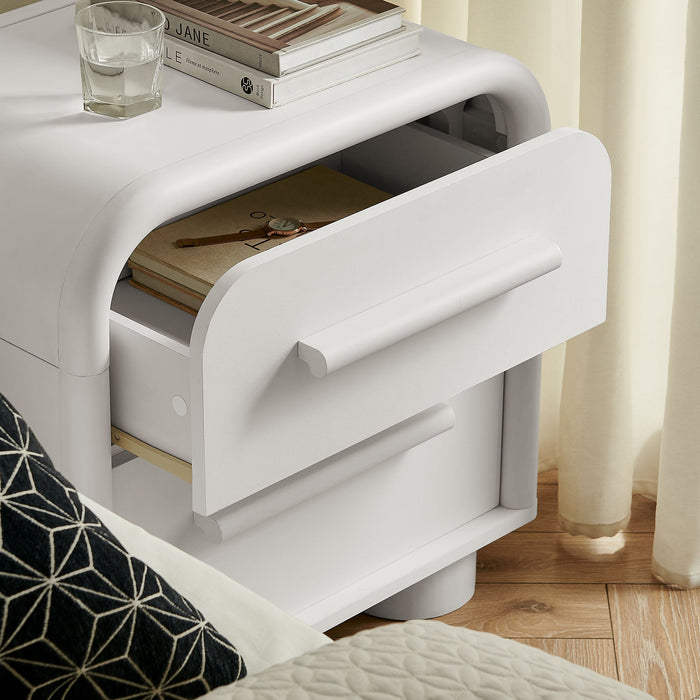 Modway Bellamy Curved 2-Drawer Nightstand in White Matte - lifestyle view 16