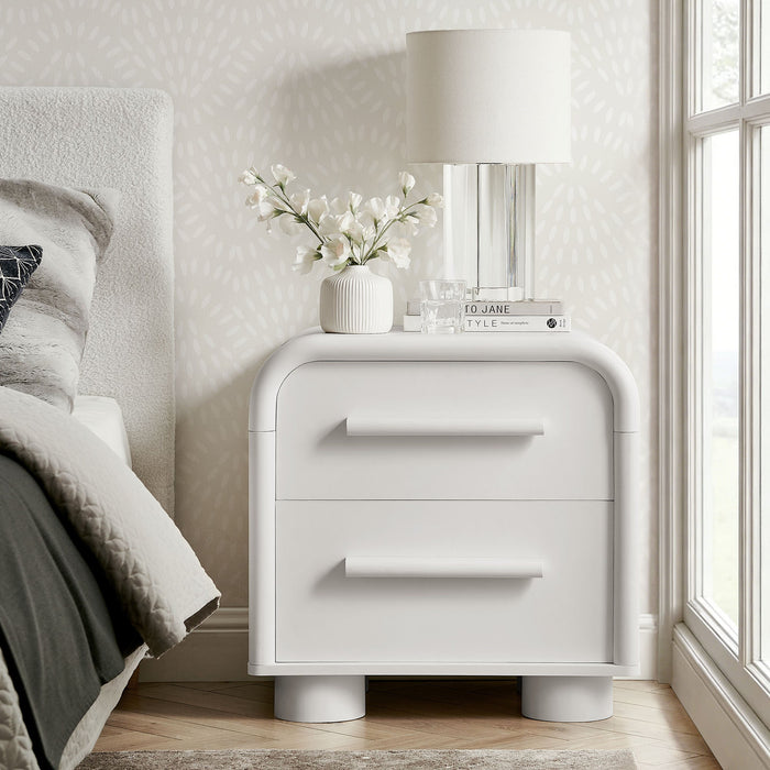Modway Bellamy Curved 2-Drawer Nightstand in White Matte - lifestyle view 19