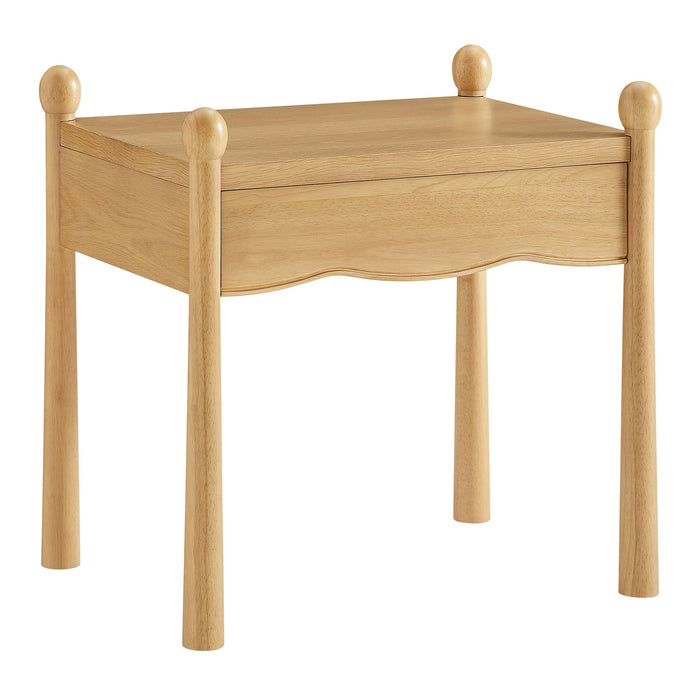 Modway Darcy Wood Nightstand or Side Table in Oak - front view