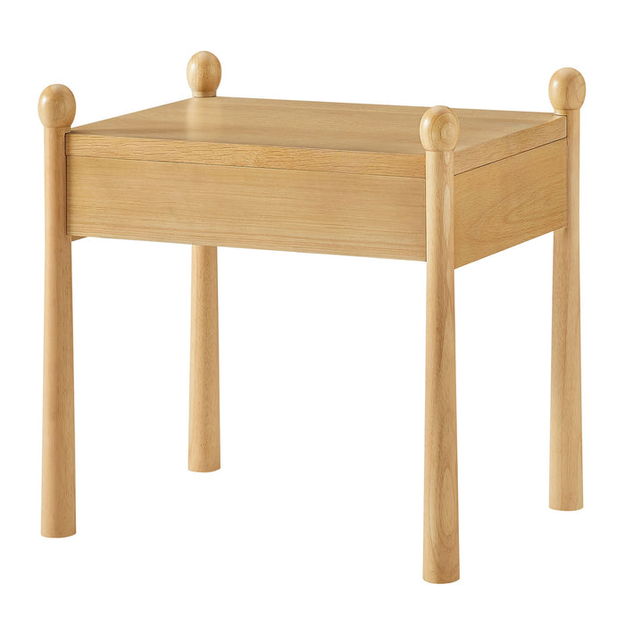 Modway Darcy Wood Nightstand or Side Table in Oak - side view
