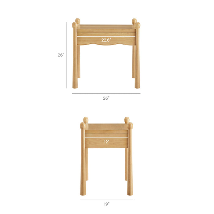 Modway Darcy Wood Nightstand or Side Table in Oak - dimensions and specifications 20