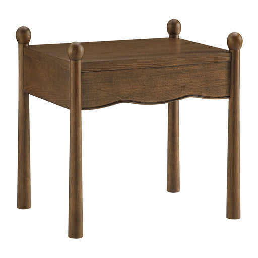 Modway Darcy Wood Nightstand or Side Table in Walnut - front view