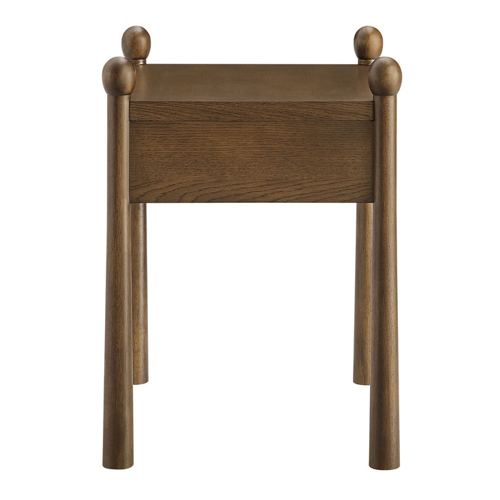 Modway Darcy Wood Nightstand or Side Table in Walnut - angled view
