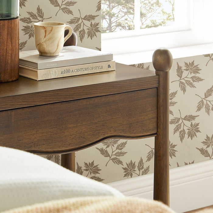 Modway Darcy Wood Nightstand or Side Table in Walnut - lifestyle view 11