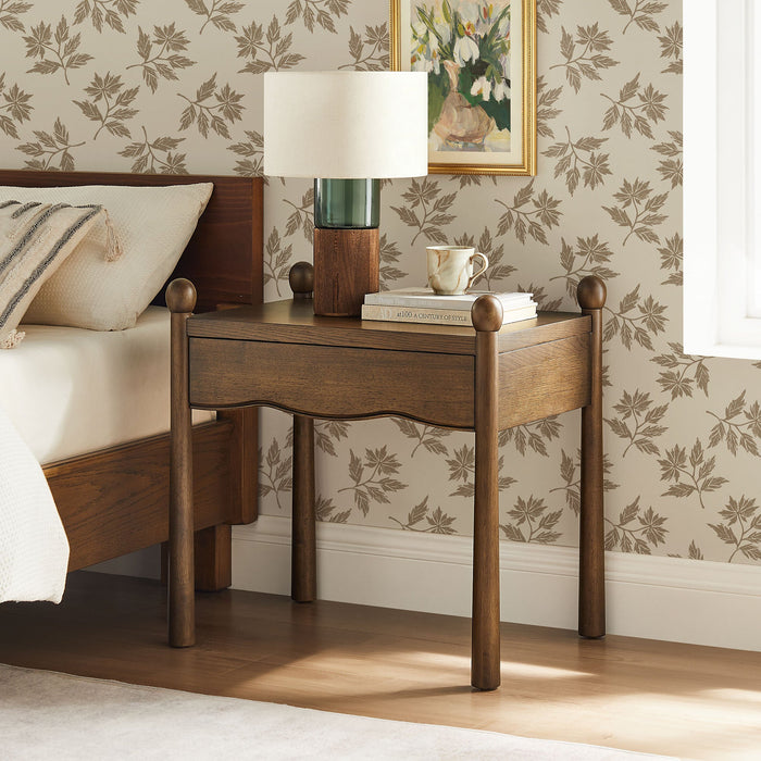 Modway Darcy Wood Nightstand or Side Table in Walnut - lifestyle view 13