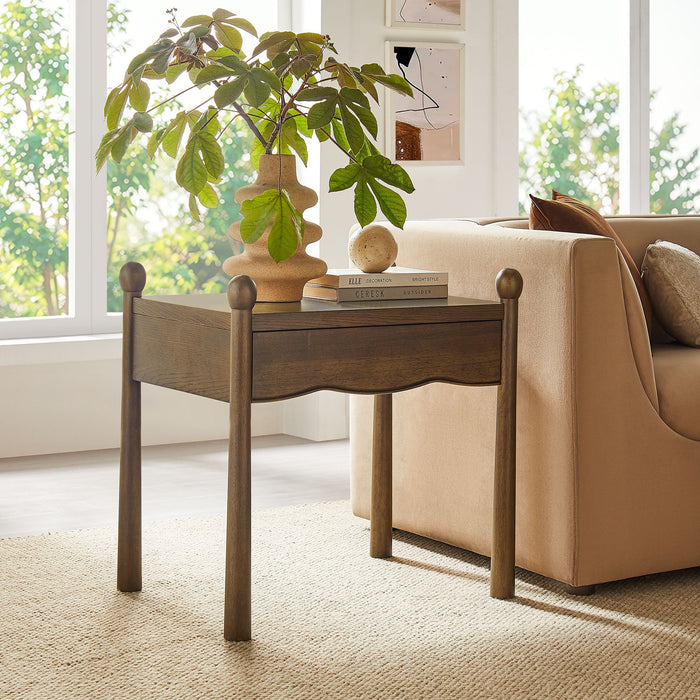Modway Darcy Wood Nightstand or Side Table in Walnut - lifestyle view 15
