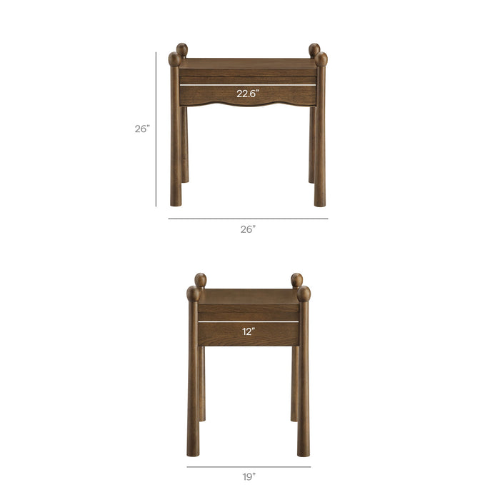 Modway Darcy Wood Nightstand or Side Table in Walnut - dimensions and specifications 18