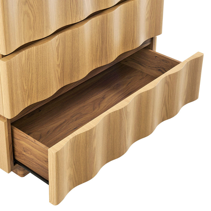 Modway Isola Wavy 3 Drawer Chest in Light Oak Walnut - View 5