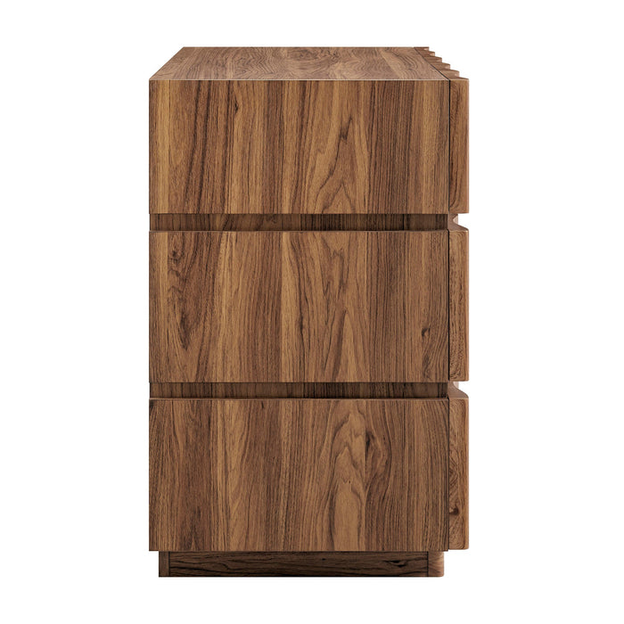 Modway Isola Wavy 3 Drawer Chest in Walnut - View 2