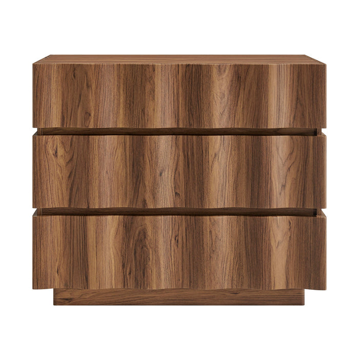 Modway Isola Wavy 3 Drawer Chest in Walnut - View 3