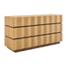 Modway Isola Wavy 6 Drawer Dresser in Light Oak Walnut