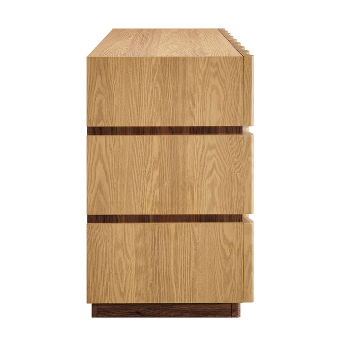 Modway Isola Wavy 6 Drawer Dresser in Light Oak Walnut - View 2