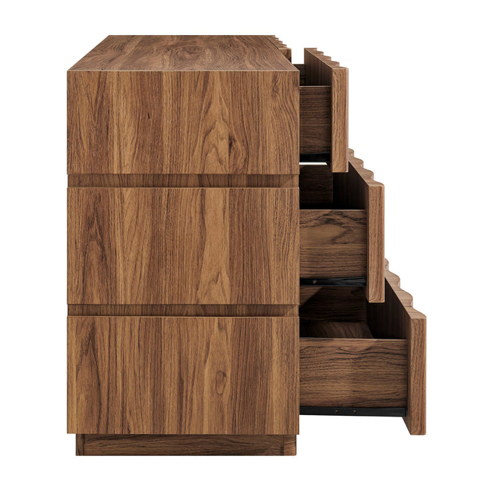 Modway Isola Wavy 6 Drawer Dresser in Walnut - View 4