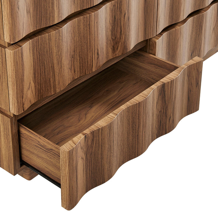 Modway Isola Wavy 6 Drawer Dresser in Walnut - View 5