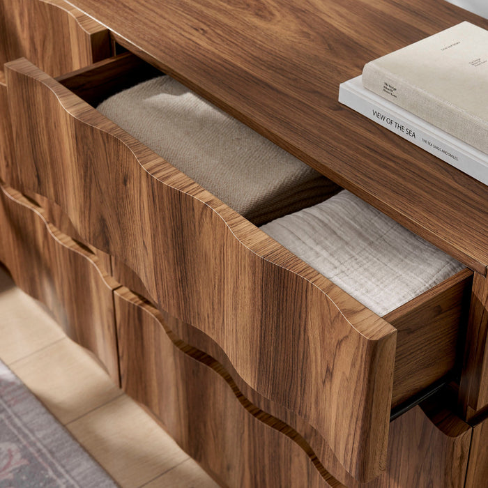 Modway Isola Wavy 6 Drawer Dresser in Walnut - View 6