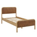 Modway Wexford Vegan Leather Platform Bed in Twin - angled view