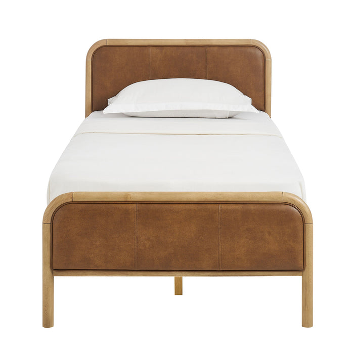 Modway Wexford Vegan Leather Platform Bed in Twin - detail view