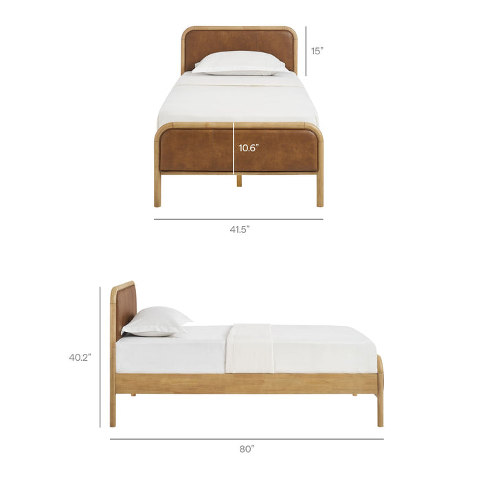 Modway Wexford Vegan Leather Platform Bed in Twin - dimensions and specifications 68