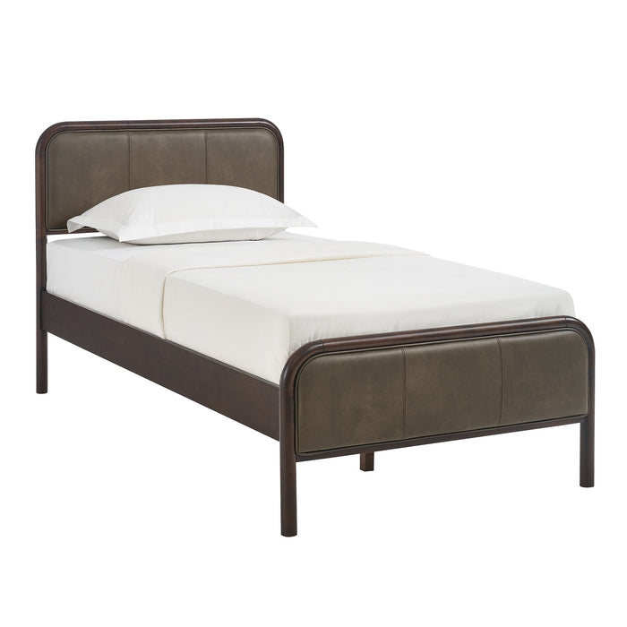 Modway Wexford Vegan Leather Platform Bed in Twin - front view 5