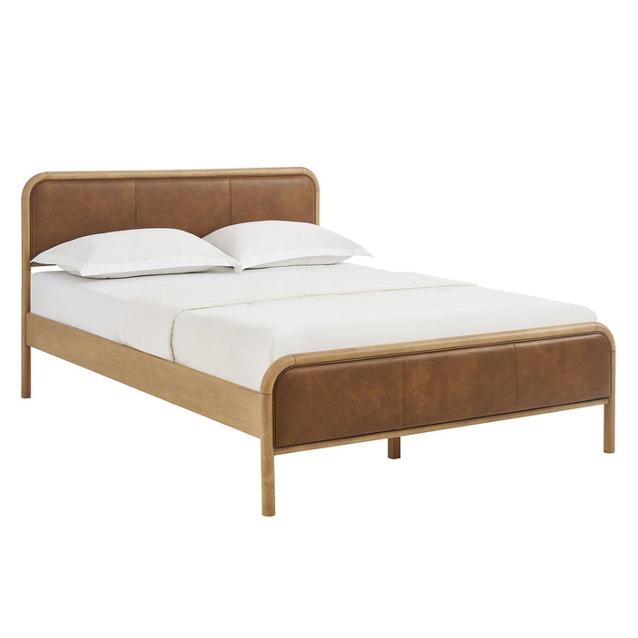 Modway Wexford Vegan Leather Platform Bed in Full - front view