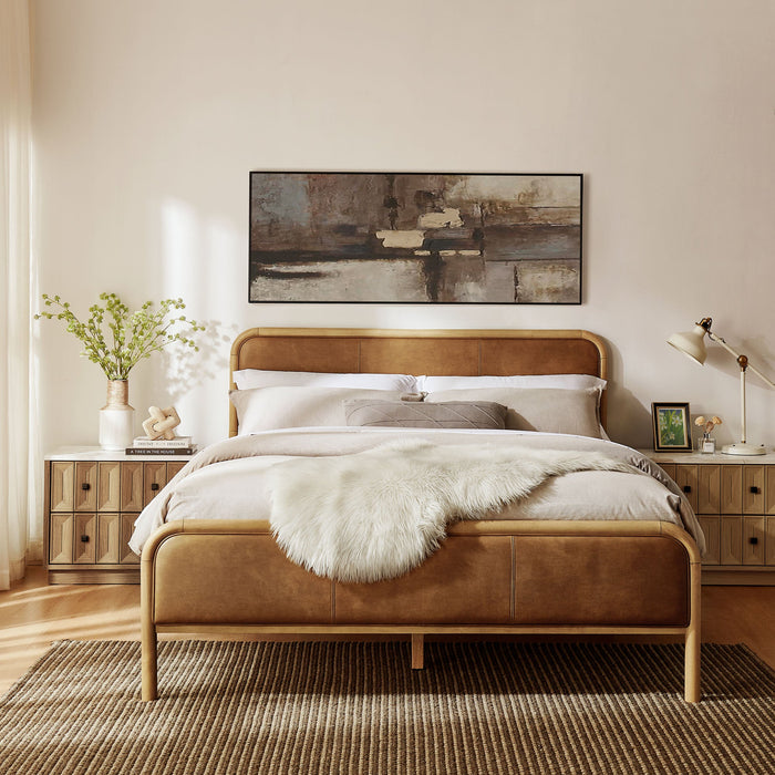 Modway Wexford Vegan Leather Platform Bed in Full - lifestyle view 59
