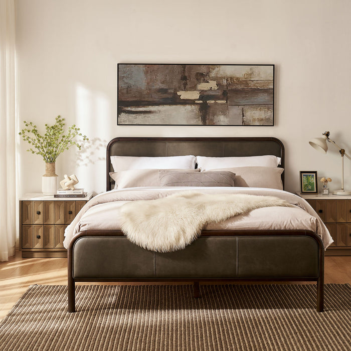 Modway Wexford Vegan Leather Platform Bed in Full - lifestyle view 62