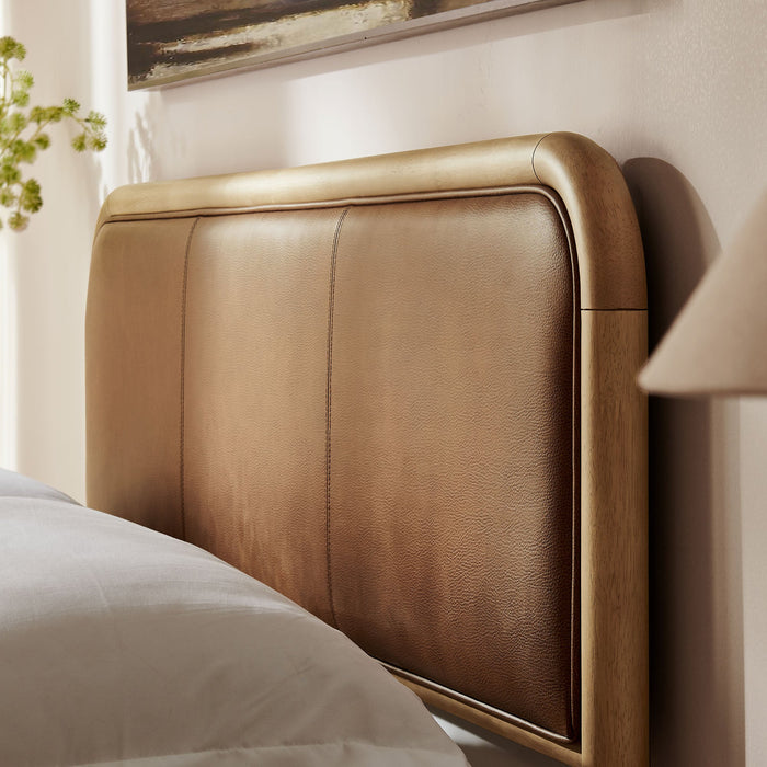 Modway Wexford Vegan Leather Platform Bed in Queen - lifestyle view 49