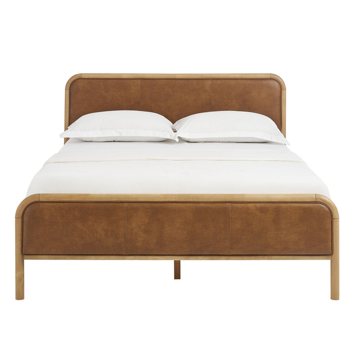 Modway Wexford Vegan Leather Platform Bed in King - detail view