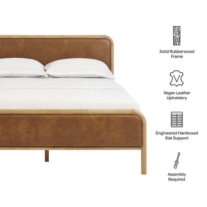 Modway Wexford Vegan Leather Platform Bed in King - dimensions and specifications