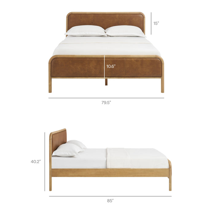 Modway Wexford Vegan Leather Platform Bed in King - dimensions and specifications 72