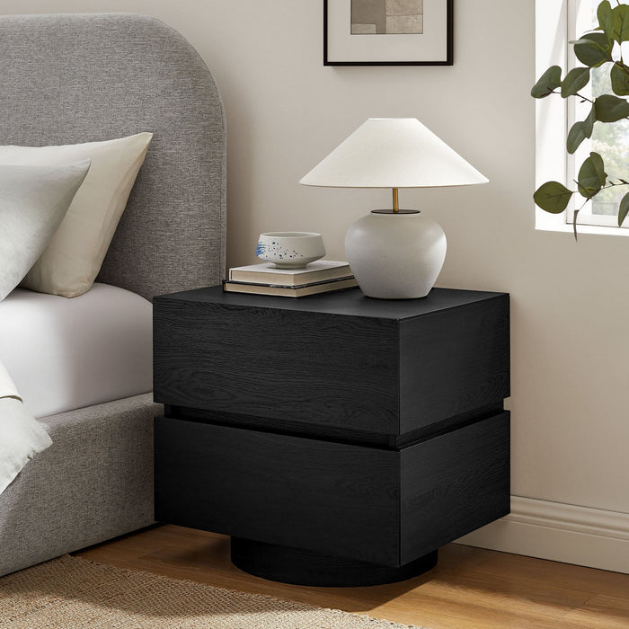 Modway Koval Floating Pedestal 2-Drawer Nightstand in Black - lifestyle view 14