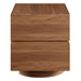 Modway Koval Floating Pedestal 2-Drawer Nightstand in Walnut - angled view