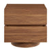 Modway Koval Floating Pedestal 2-Drawer Nightstand in Walnut - side view